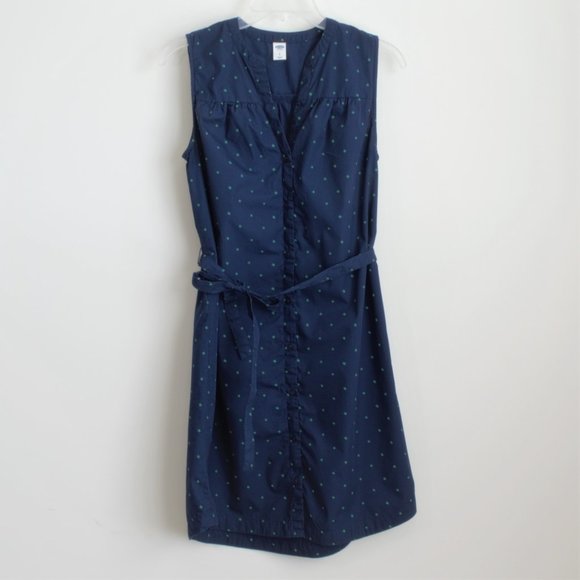 Old Navy Dresses & Skirts - Old Navy sleeveless shirt dress, navy w/ dots, S